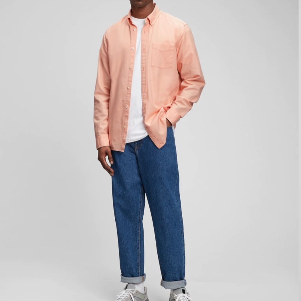 Mens Gap-The Lived-In Wash- Button Down Shirt